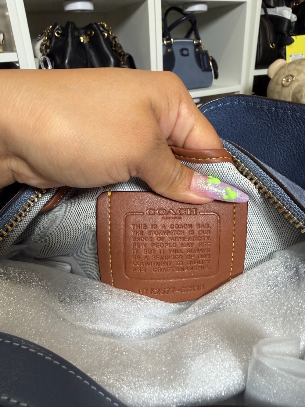 Coach Blue Suede Rogue 34 - Picture 9 of 10